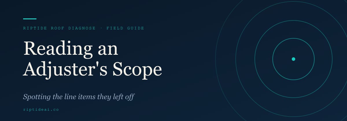 Reading an insurance adjuster's roof claim scope to find missing line items