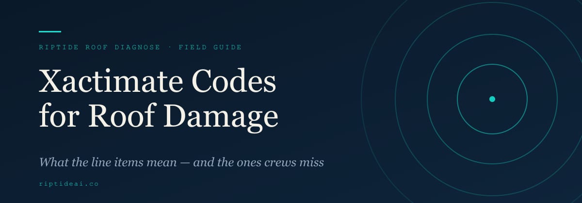 Xactimate line-item codes for roof damage